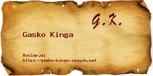Gasko Kinga névjegykártya
